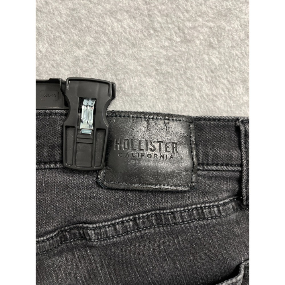 Hollister Jeans Mens 32x32 Black Denim Dark Wash All Day Comfort Slim Straight - Picture 11 of 12